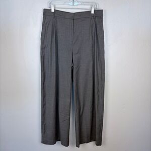 Express Super High Rise Wide Leg Pant Charcoal Gray Professional Size 14